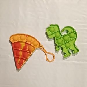 Pop it Pizza Keychain,and Dinosaur